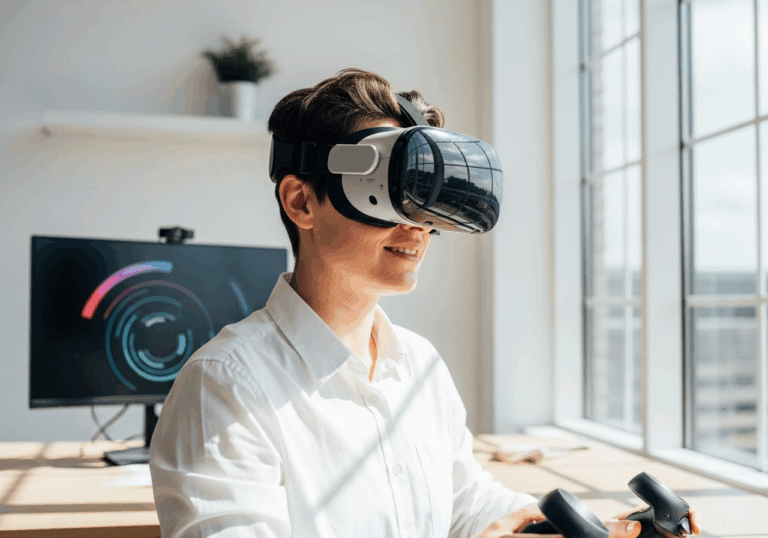 Completing multiple self‑guided VR exposure sessions over three weeks (60 min weekly) can reduce public speaking anxiety in adolescents by similar magnitudes to therapist‑led interventions, improving mood by increasing mastery over anxiety.