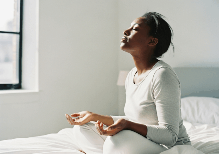 Slow‑paced breathing for 15 min nightly over 30 days increased overnight cardiac vagal activity and improved sleep quality by ~20%, easing mood by reducing baseline arousal.