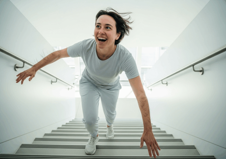 Taking short bursts of stair climbing (3×1 min intervals) can increase feelings of energy by ~22 points (Hedges’ g = 1.05) and reduce tension (g = 0.61), improving mood via acute energizing effects.