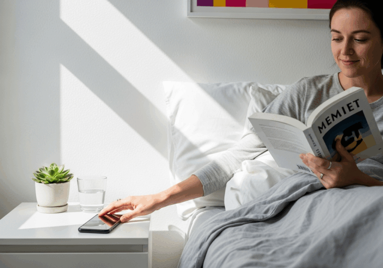 Avoiding night‑time social media browsing in bed cuts bedtime procrastination and improves sleep duration by ~25 minutes, easing mood by reducing stress-inducing stimulus.
