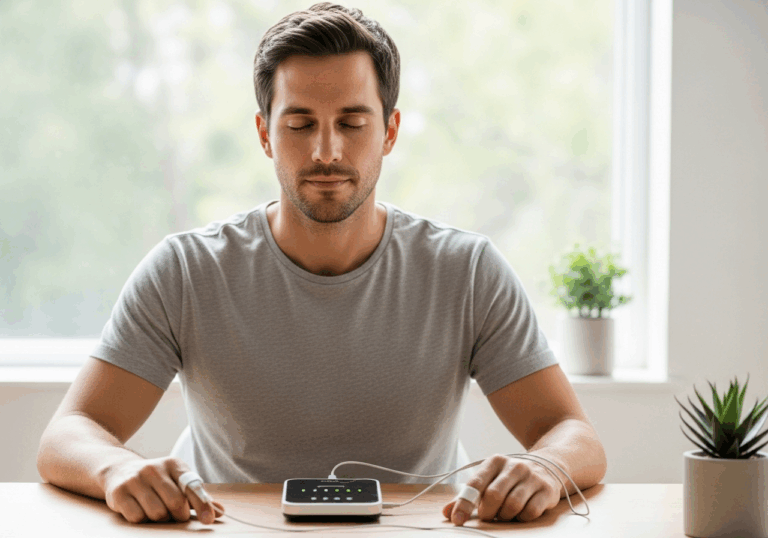 Daily HRVB practice over 4 weeks reduced PTSD symptoms by ~40% and improved HRV coherence parameters, supporting mood via trauma stress reduction.