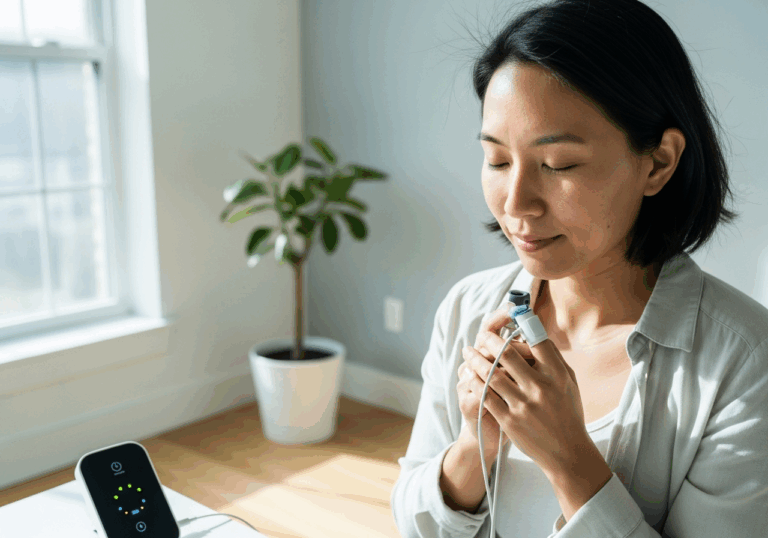 HRV‑biofeedback improved anger management in high-stress individuals with a large effect size (~0.5 SD), stabilizing mood via emotional control.