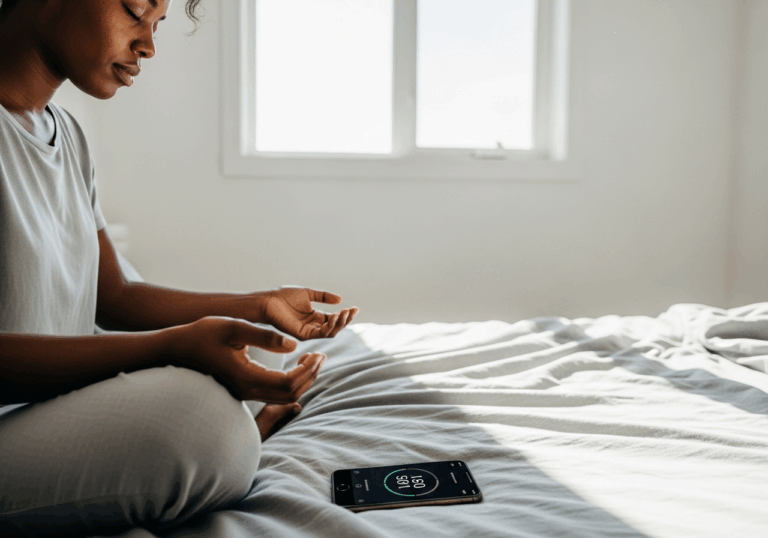 Practicing box breathing for 5 minutes before bedtime increased vagal HRV and improved sleep quality metrics by ~15%, supporting mood through restorative rest.