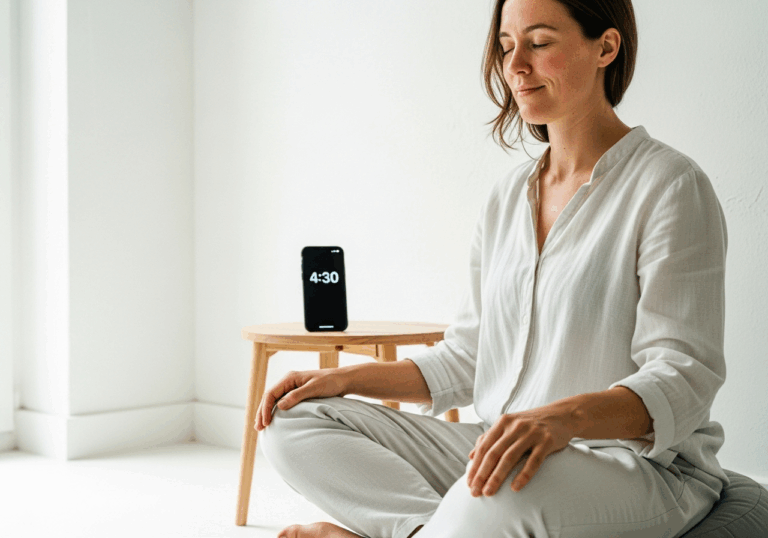 Five minutes of guided visual‑or haptic‑paced breathing at 0.1 Hz (≈6 bpm) increased cardiac coherence index from 0.28 to 0.55 (≈96% gain), improving relaxation and mood.
