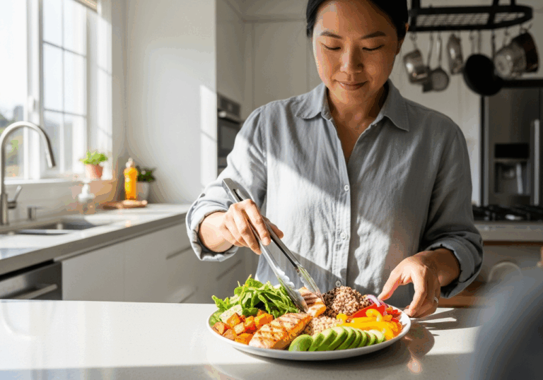 Balanced meals with low GI/GL reduce cortisol response to stress, helping prevent sugar-driven emotional spikes and protecting mood stability.