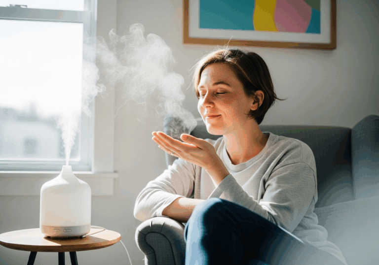 A 15-minute inhalation of blended sandalwood and lavender essential oils post-exercise significantly enhances HRV, improving mood through parasympathetic activation.