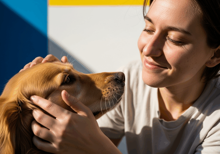 Short interactions with a dog increase skin conductance responses and pleasant high-arousal mood scores (~X %) via sensory stimulation.
