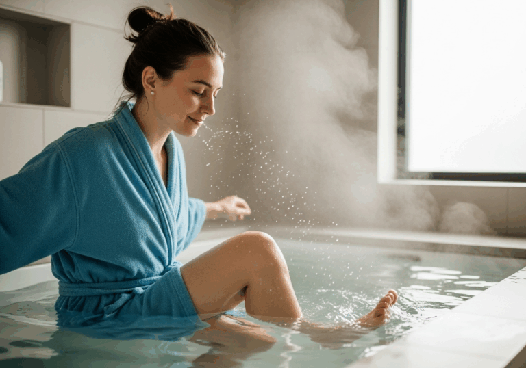 Meta-analysis of hydrotherapy interventions found SMD reductions in anxiety (~0.46) and depression (~0.53), reiterating mood benefits via warm water relaxation.
