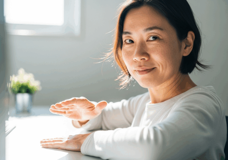 An exercise program targeting neck/upper back pain over 6 weeks reduced pain in 75%→45% of healthcare workers, and improved Feeling Scale mood scores significantly (p < .05).