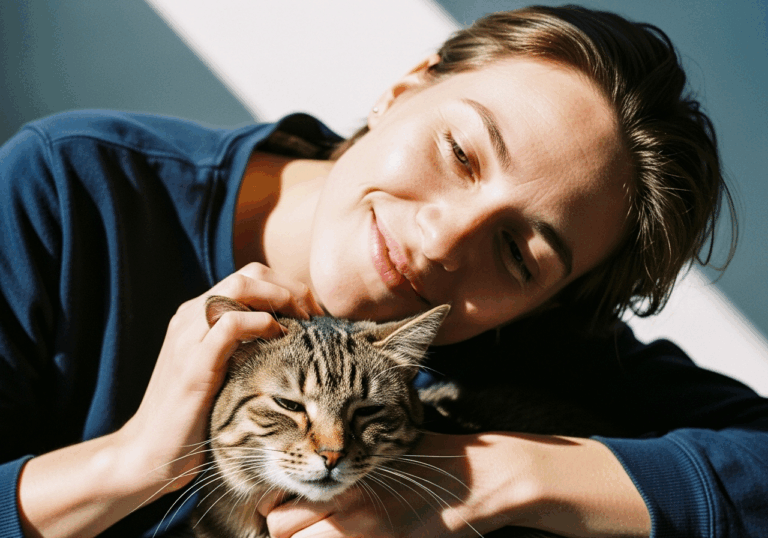 Stroking activates MRGPRB4 nerve cells signaling pleasant tactile stimulation, suggesting petting evokes innate sensory wellbeing response.