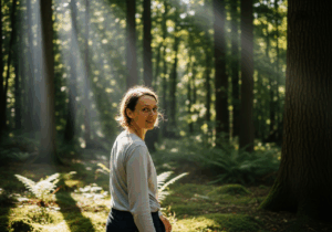 Forest bathing enhances parasympathetic function and reduces sympathetic arousal, fostering calm by stabilizing autonomic balance.