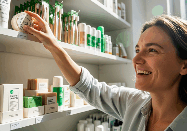 Choosing plastic-free personal care products lowers plastic waste by 28%, uplifting mood through healthier consumption patterns.