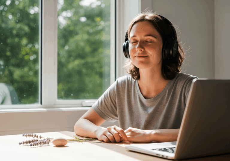 A brief 7-minute exposure to nature sounds noticeably reduced physiological stress markers, including heart rate and skin conductance, helping to elevate mood through quick sensory calming.