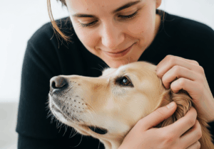 Petting a dog for 15 minutes can lower systolic blood pressure by 7 mmHg, thus soothing mood via reduced cardiovascular stress.