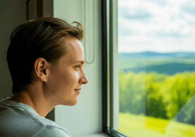 Viewing greenery from your living space improves attention and mood compared to concrete environments, supporting cognitive calm via sustained visual focus.