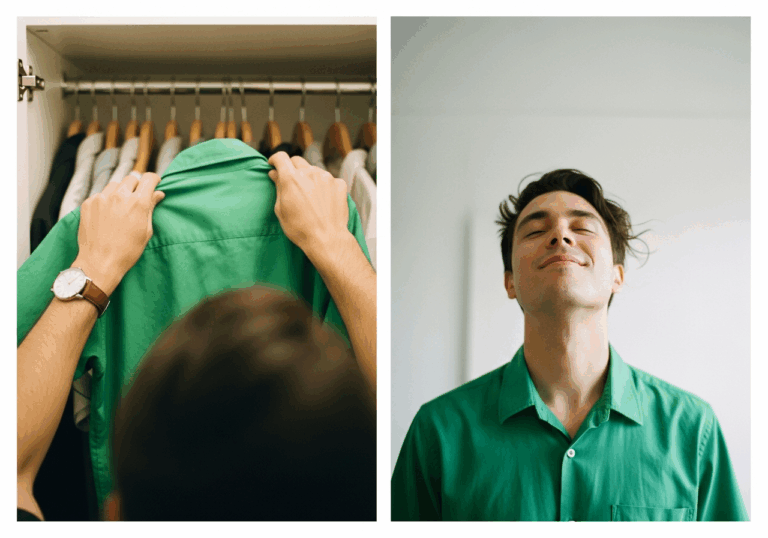 Wearing green clothing reduces physiological anxiety signs, lowering heart rate and promoting calm visual sensory mood.
