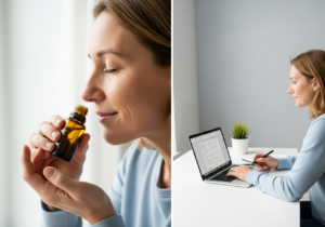 Inhaling rosemary essential oil increased subjective alertness by ~10% and reduced perceived fatigue, uplifting mood through enhanced cognitive energy.