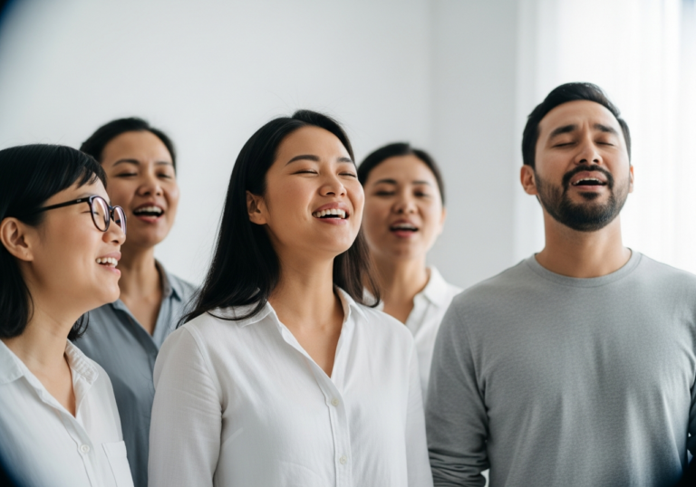 Group singing significantly lowers salivary cortisol in Parkinson’s patients, raising pain thresholds and anchoring mood through social vocal engagement.
